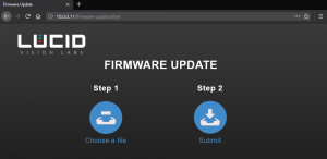 LUCID camera firmware update page