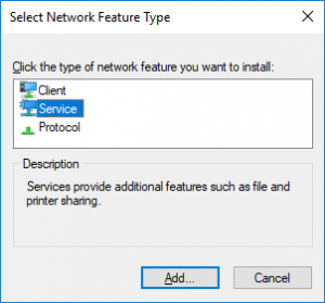 windows install network service