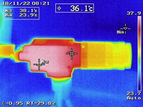 thermal image of Lucid Triton camera with lens